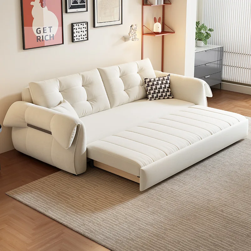 

Ja Cream wind folding sofa bed dual-purpose small apartment double French household