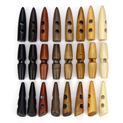 20PCS 30mm-60mm Olive Wood Toggle Buttons Wind Coat Horn Buckle Sewing Button Duffel Coat Overcoat Button Garment Accessories