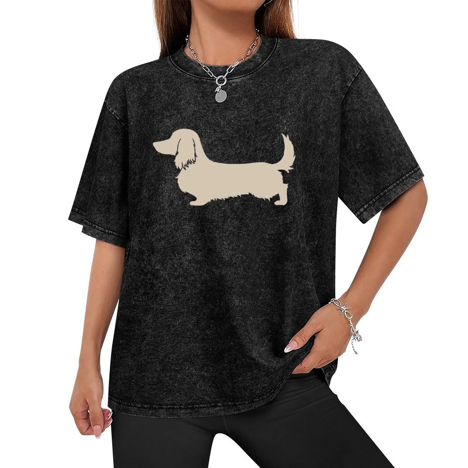 Longhair Dachshund T-Shirt summer top oversizeds men t shirt