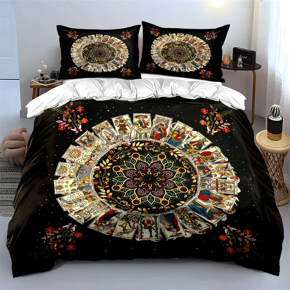 Tarot-Inspired Tapestry Set Decoration Multiple sizes kid's and adults' bedroom Exquisite 3PC bedding set, gift
