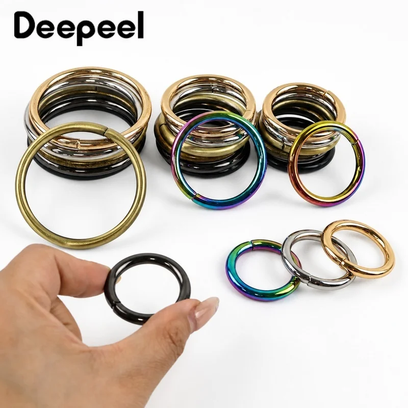 20Pcs 20/25/32/38mm Metal O Ring Buckles for Bag Straps Backpack Loops Clasp Keychain Connector Leather Hardware Accessories
