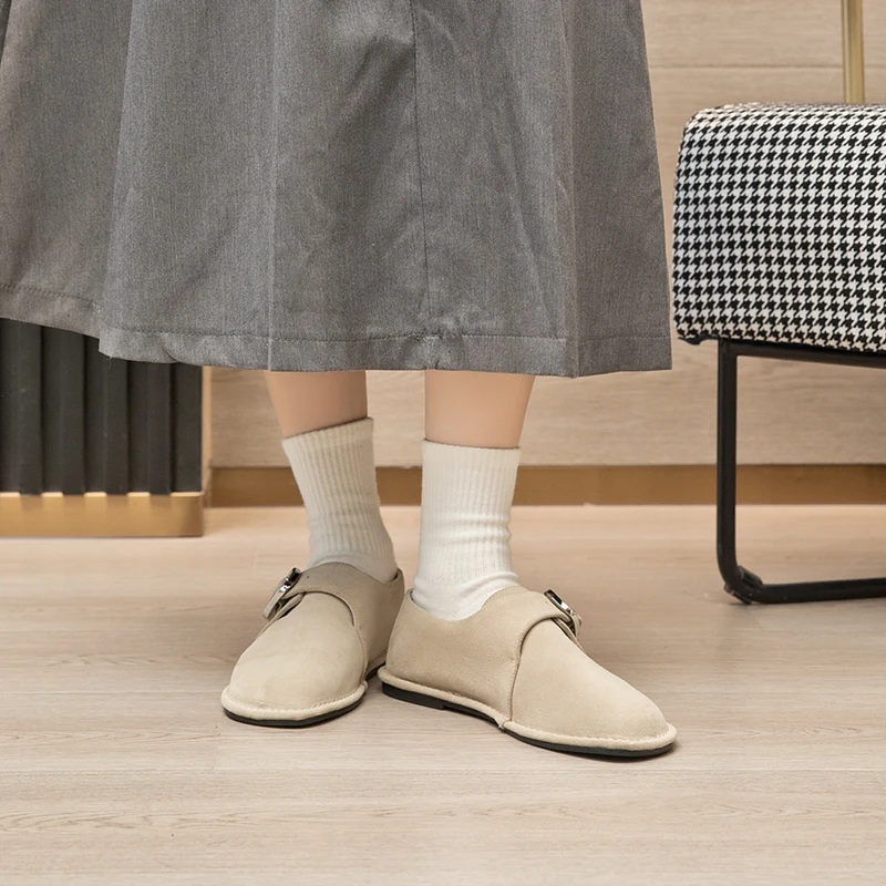 AIYUQI 2025 nuevos zapatos planos para mujer, mocasines antideslizantes para mujer, zapatos femeninos de talla grande para primavera y otoño