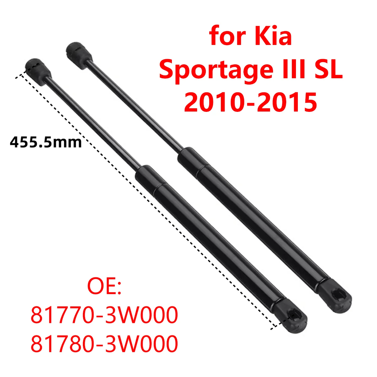 2 szt. 81770-3W000 do Kia Sportage III SL 2010-2015, amortyzatory gazowe klapy bagażnika, rozpórki, pręty podtrzymujące