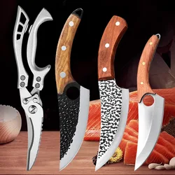 Kitchen Stainless Steel Butcher Boning Knife Meat Cleaver Vegetable Slicing Knife Sharp Kitchen Scissors Chicken Bone Scissors