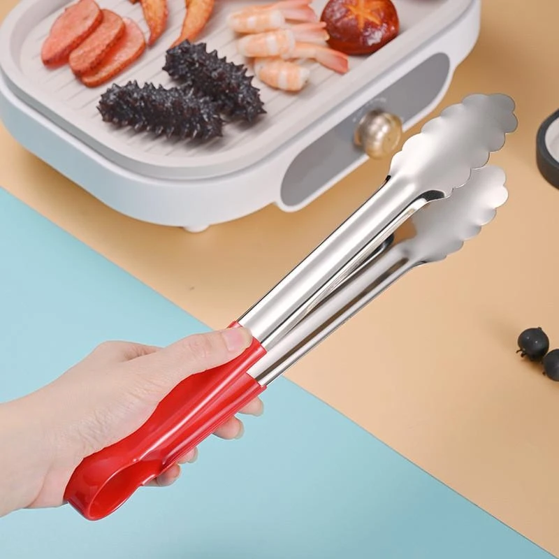 9/12/14Inch Stainless Steel Food Tongs Multifunctional Kitchen Barbecue Steak Bread Baking Clips For Restaurant