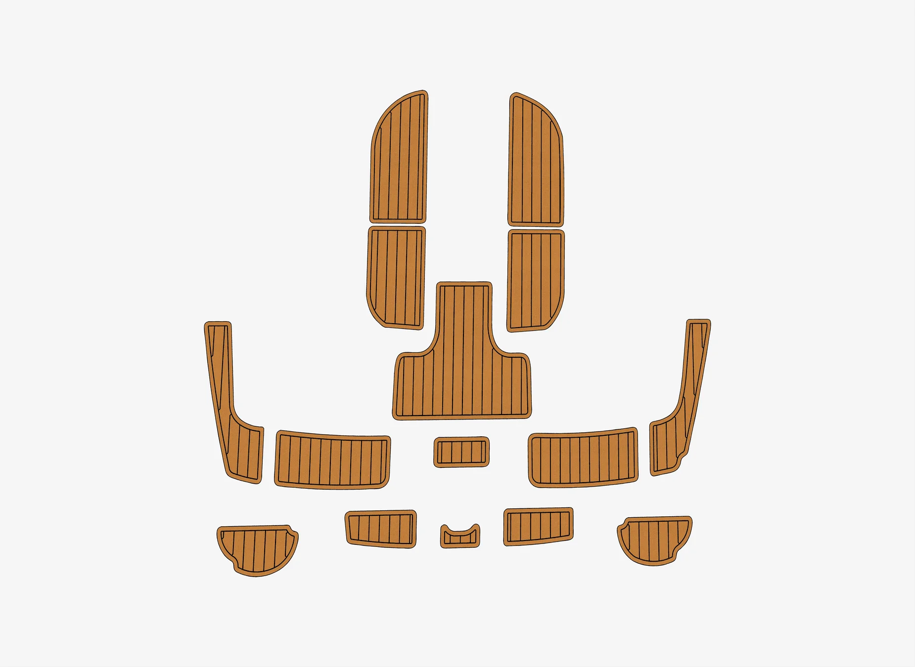 Marine Faux Teak EVA Non-Slip Mat -2008 Hunter 42 Self-Adhesive 1/4
