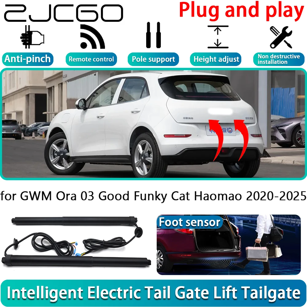 

ZJCGO for GWM Ora 03 Good Funky Cat Haomao 2020-2025 Car Electric Powered Tailgate Power Liftgate Automatic Tailgate System