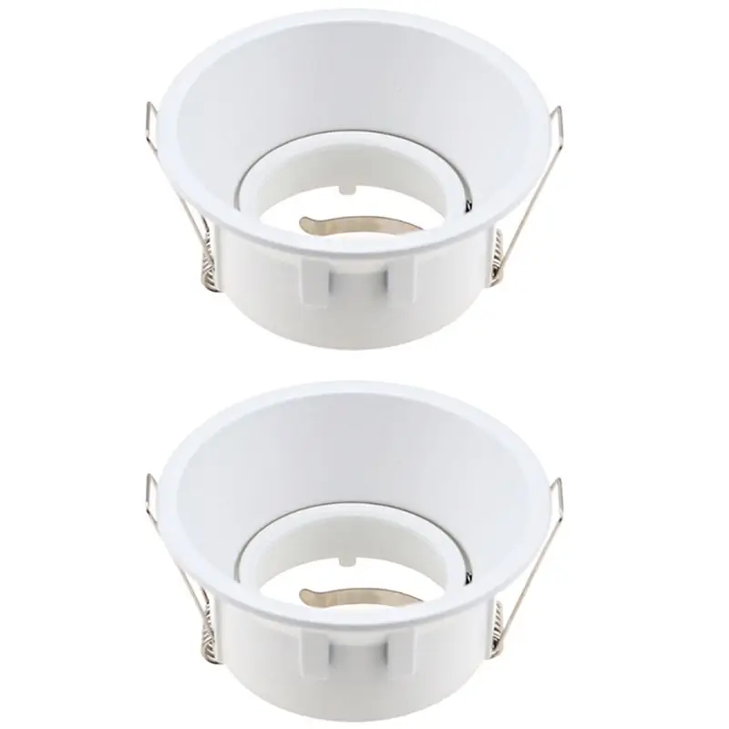 A04G-White/Black Adjustable LED Ceiling Light Fixtures Round Square Recessed MR16 GU10 Spot Light Frames White