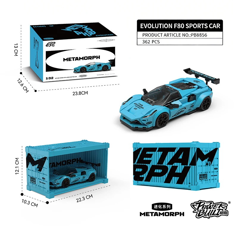 

Конструктор POWERBLOCK 1:32 Blue Evolution F80: Спортивный автомобиль, модель для сборки, гоночная игрушка, украшение, подарок на день рождения для детей PB8856