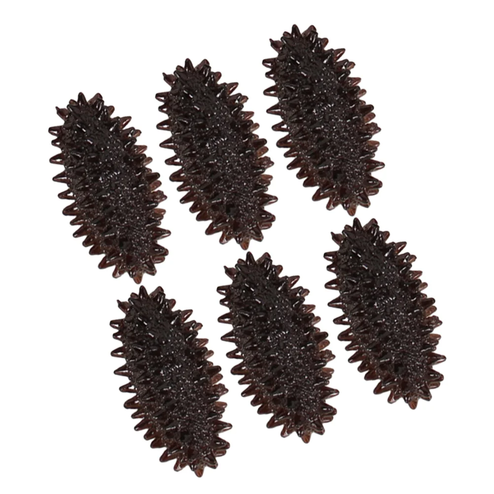 Mini Sea Cucumber Models Lifelike Slug Figurine Dark Brown Seafood Display Prop