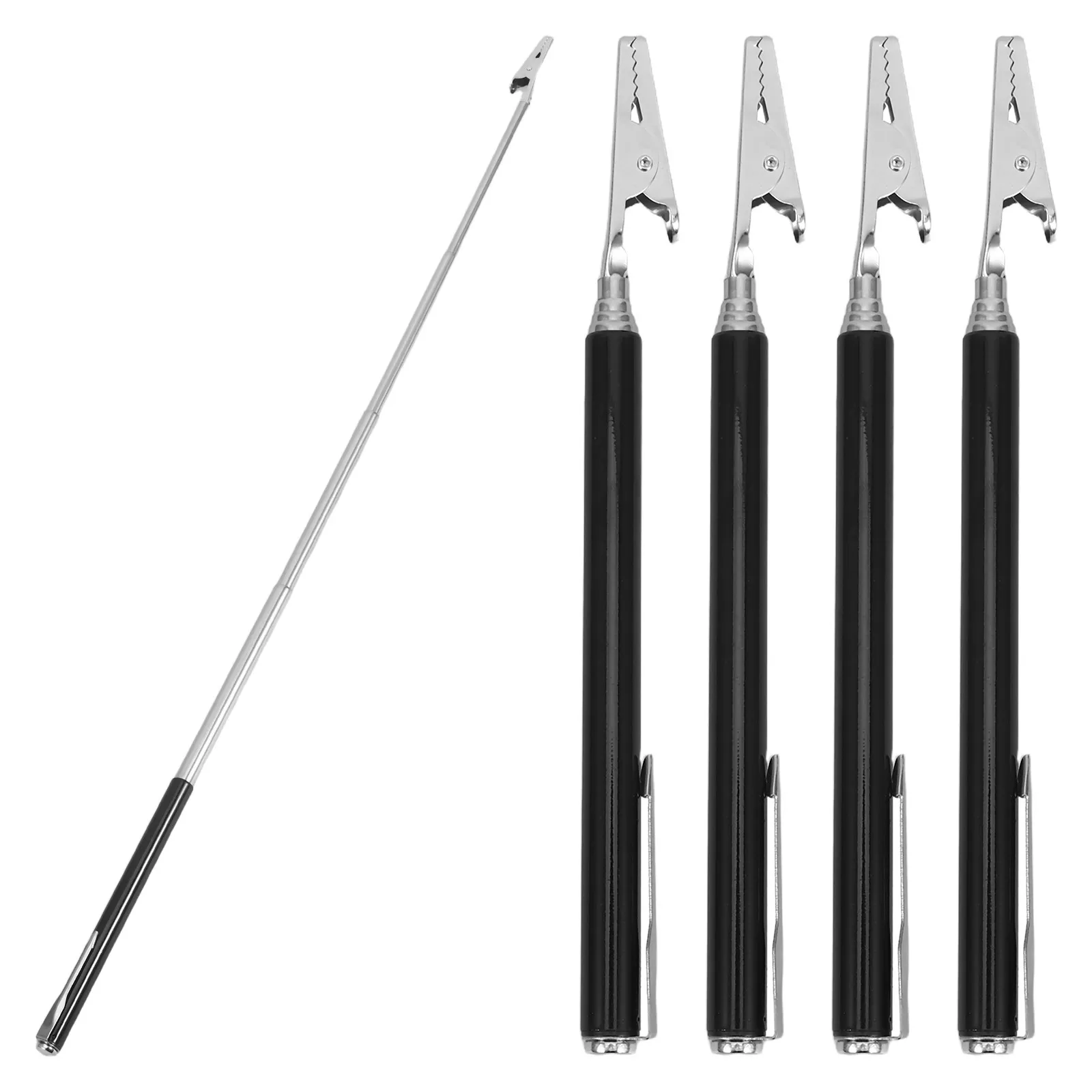 

Набор из 5 выдвижных держателей для бейджей из нержавеющей стали с клипсой для удостоверений личности, именных бейджей, для медсестер, врачей, учителей, офисных сотрудников, продавцов, для демонстрации цен на выставках