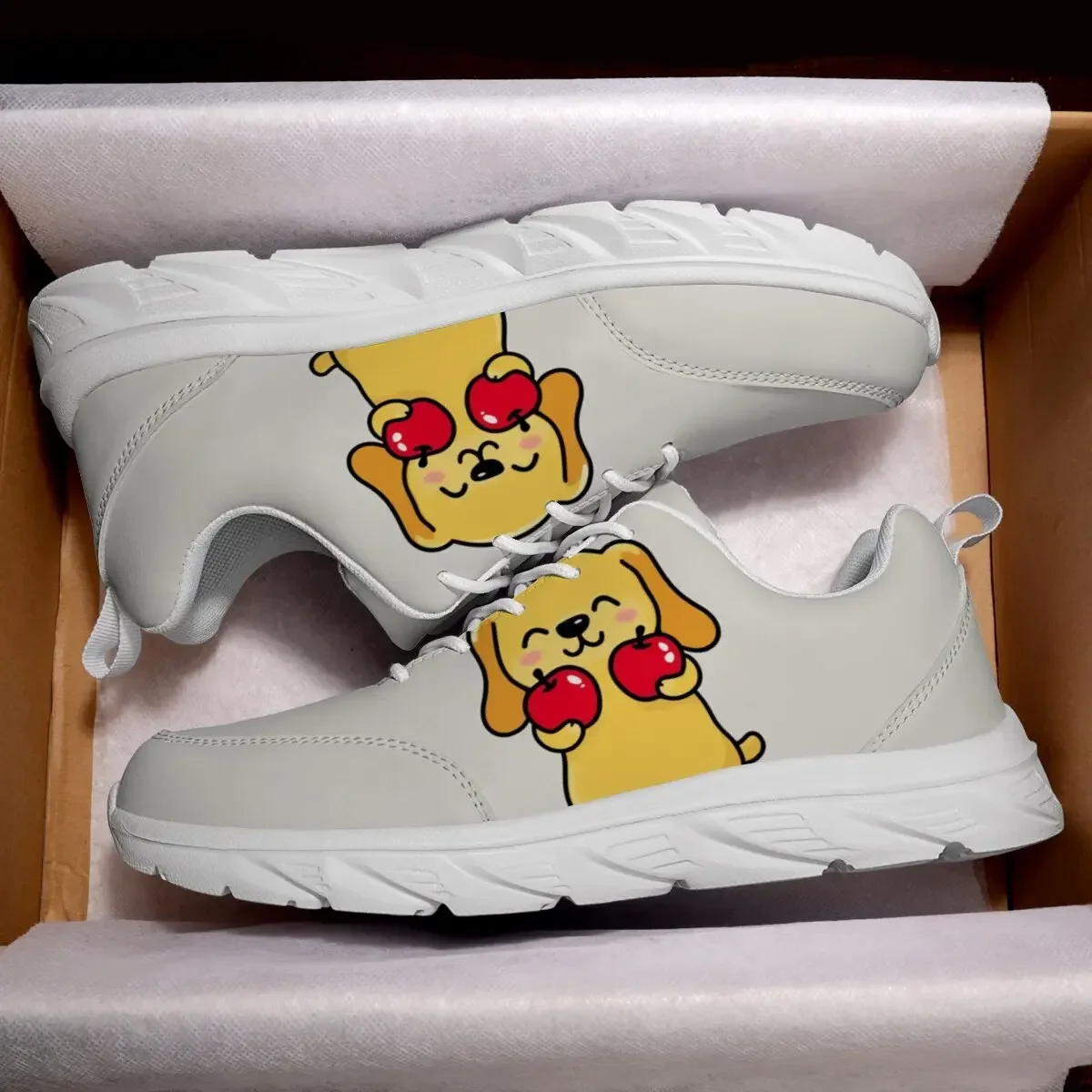 

Casual Sports Shoes for Men Round-toe Woven Mesh Breathable Lace-up Flat Low-top Round Toe Halloween Cartoon Design Flat Shoes