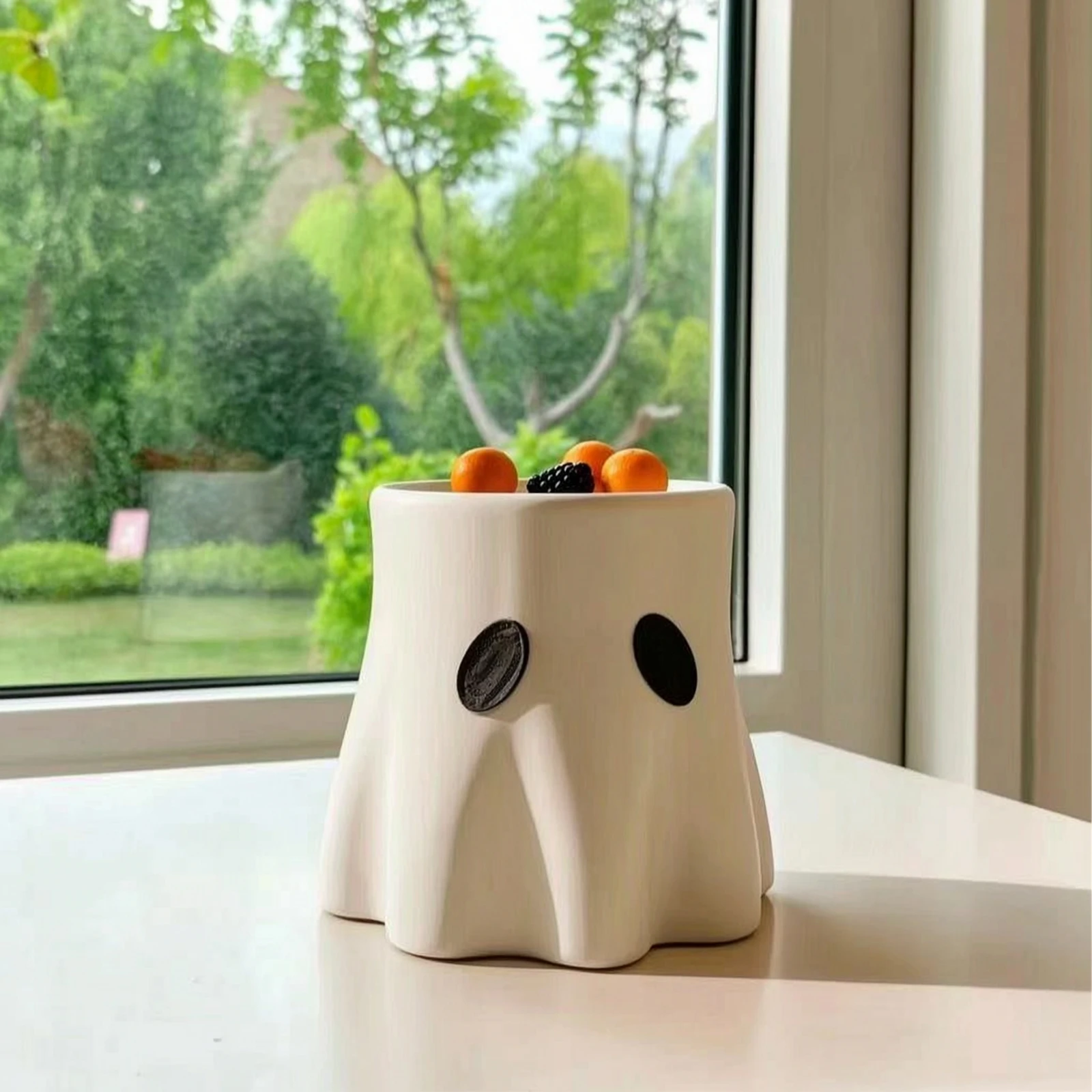 Ghost Planter Festive Ghost Vase Sculptural Compact for Tabletop, Desk