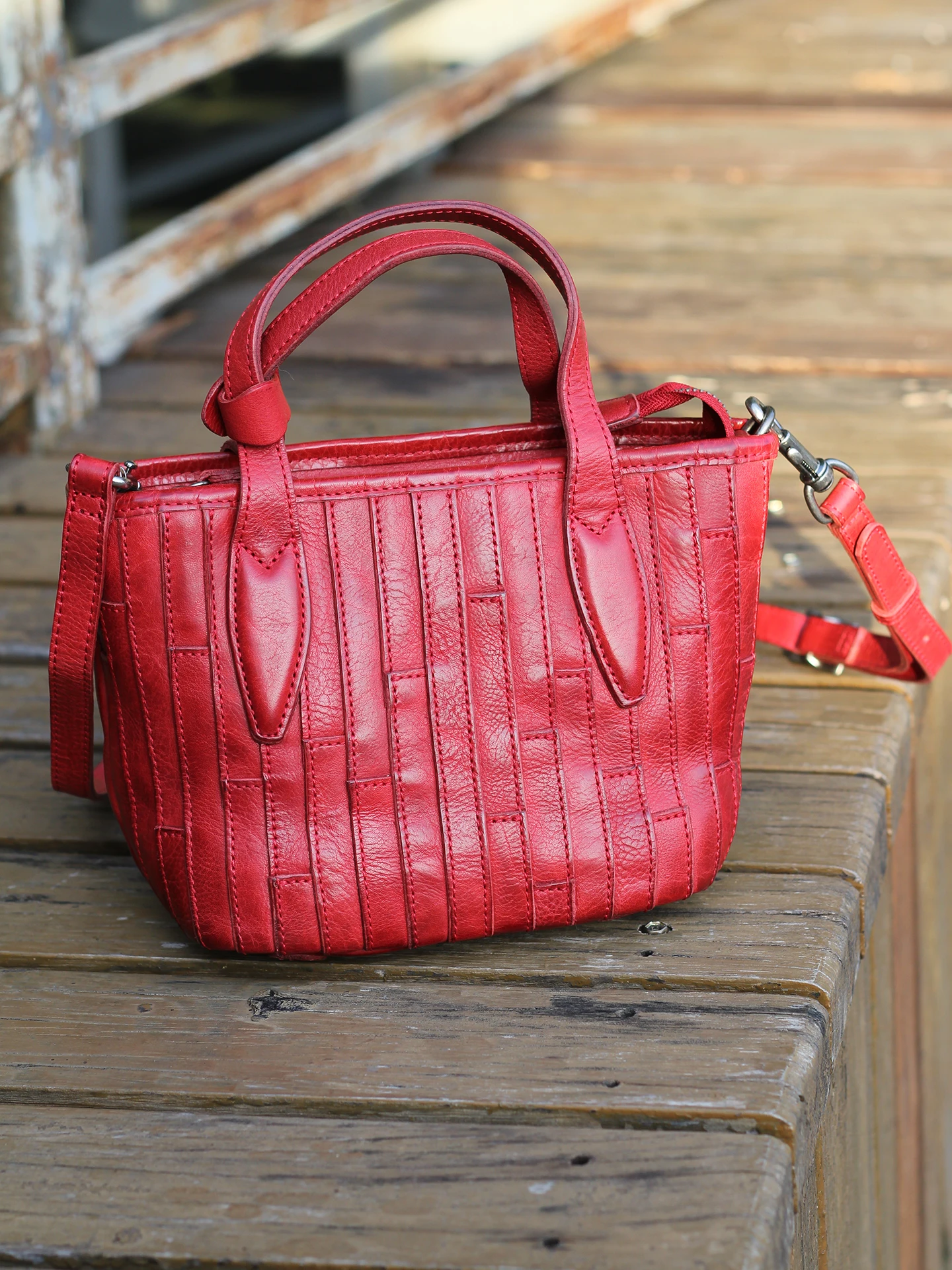 Handmade Washed Vegetable Tanned Leather Crossbody Bag for Commuting Women Spliced Pleated Genuine Leather Shoulder Bag
