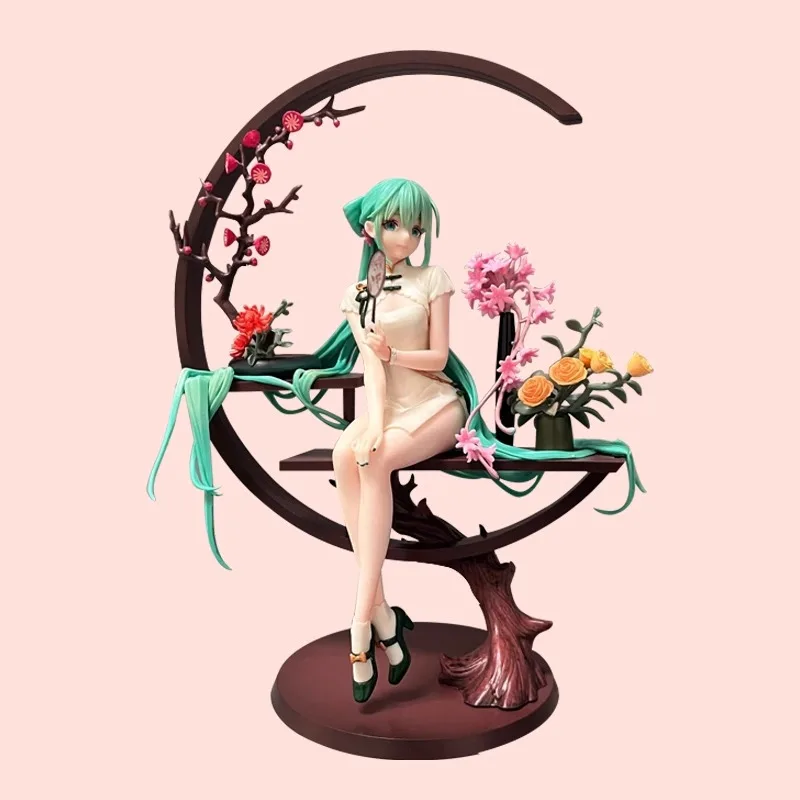 

Hatsune Miku аниме 1/7 фигурка чаохуа Чонсам красивая девушка двухмерная Сексуальная Сидящая Модель украшение в подарок