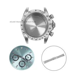 Sapphire Glass 39mm Men's Watches Case Bracelet Stainless Steel For 29.5mm Dial VK63 Movement Daytona Repair Tool Parts