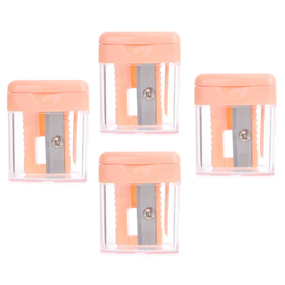 

4pcs Eyebrow Pencil Sharpener Lightweight Compact for Travel Sharpen Eyeliner Lip Pencil Makeup Tools Accessories Random Color