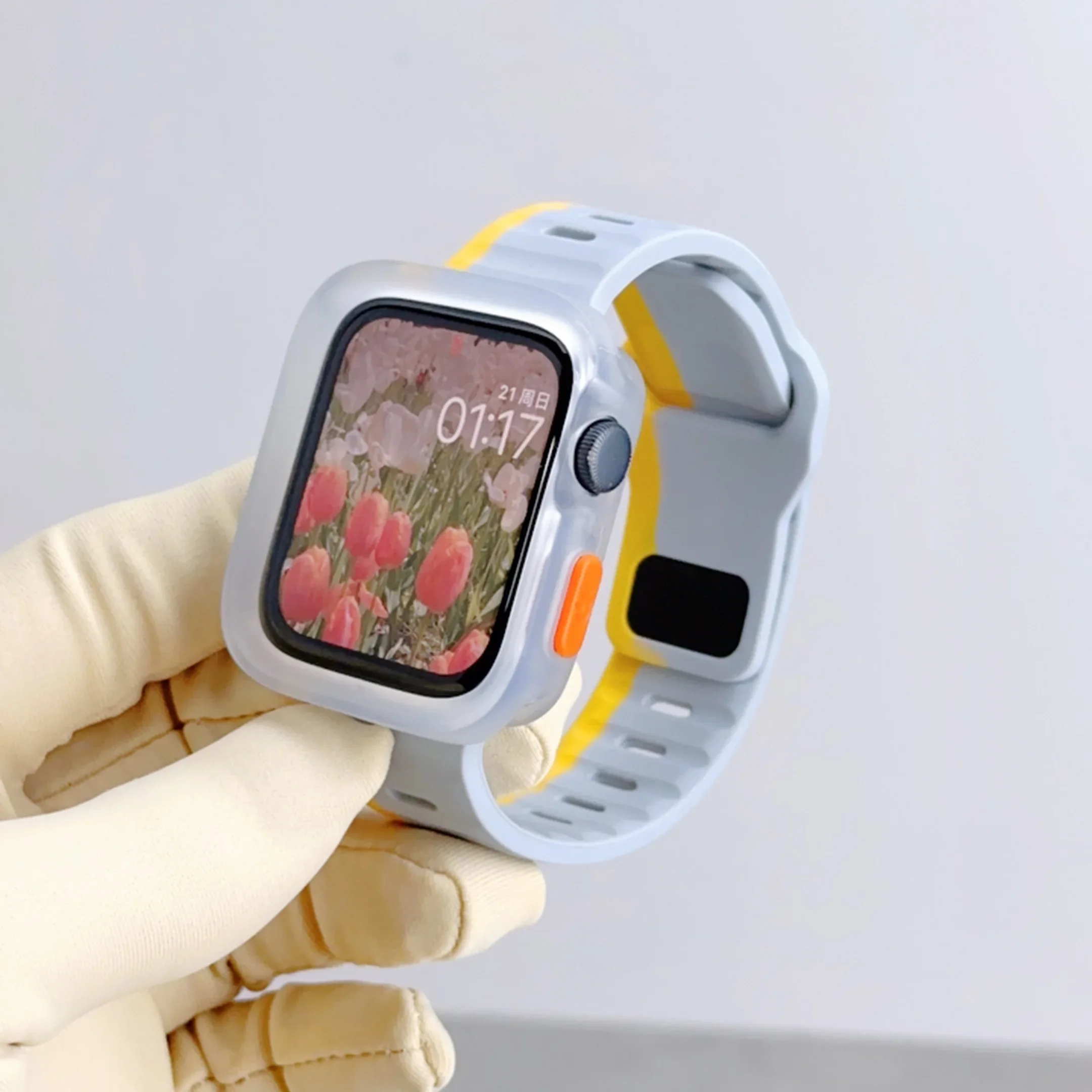 TPU Case+Silicone Strap for Apple Watch Band Ultra 2 49mm Series 9 8 7 41mm 45mm Cover Band for Iwatch Series 6 5 4 Se 44mm 40mm