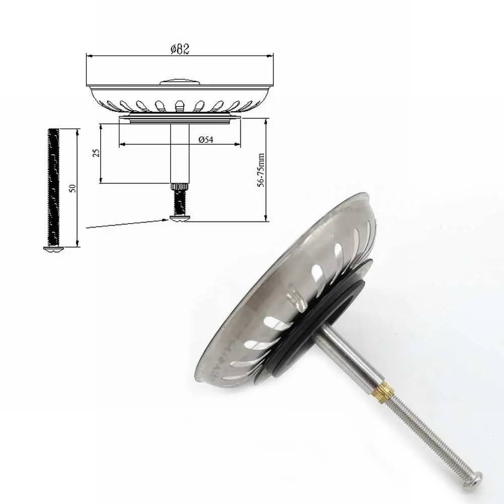 82mm Sitko do zlewu kuchennego Korek odpływu Filtr do zlewu Filtr do zlewu Filtr do odpływu podłogowego Narzędzia kuchenne