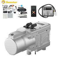 12V 5KW Diesel Fuel Liquid Heater Gasoline Preheater LCD Switch Silencer +Water Pump Parking Heating Device For Trucks Van Car