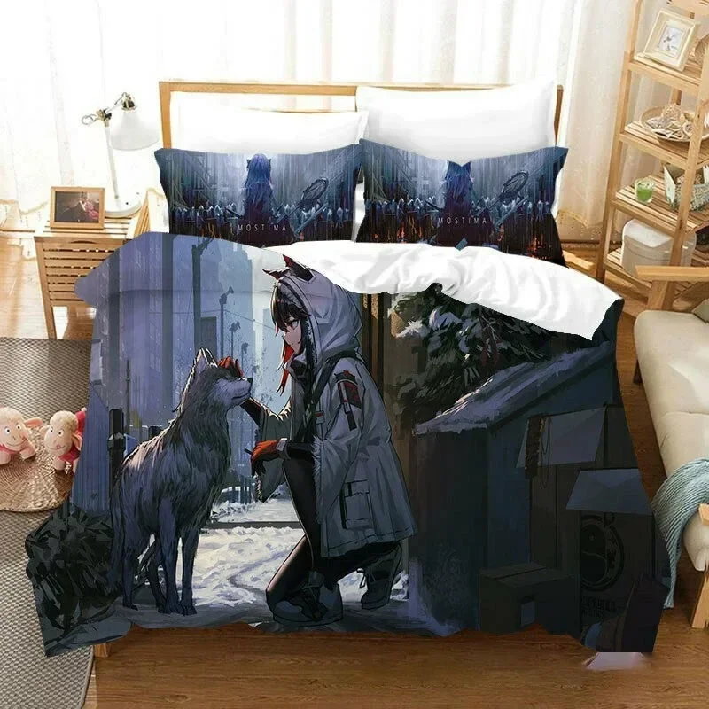 

Anime Game ArknightsPrinted Bed Set Duvet Cover Pillowcase Bedding Set Bed Linen Sheet Quilt Cover Full Queen King Size