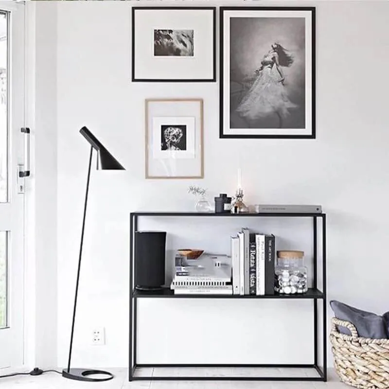 

Nordic wrought iron shelf simple multi-layer wall corner against wall narrow floor living room bedroom bookshelf entrance storag