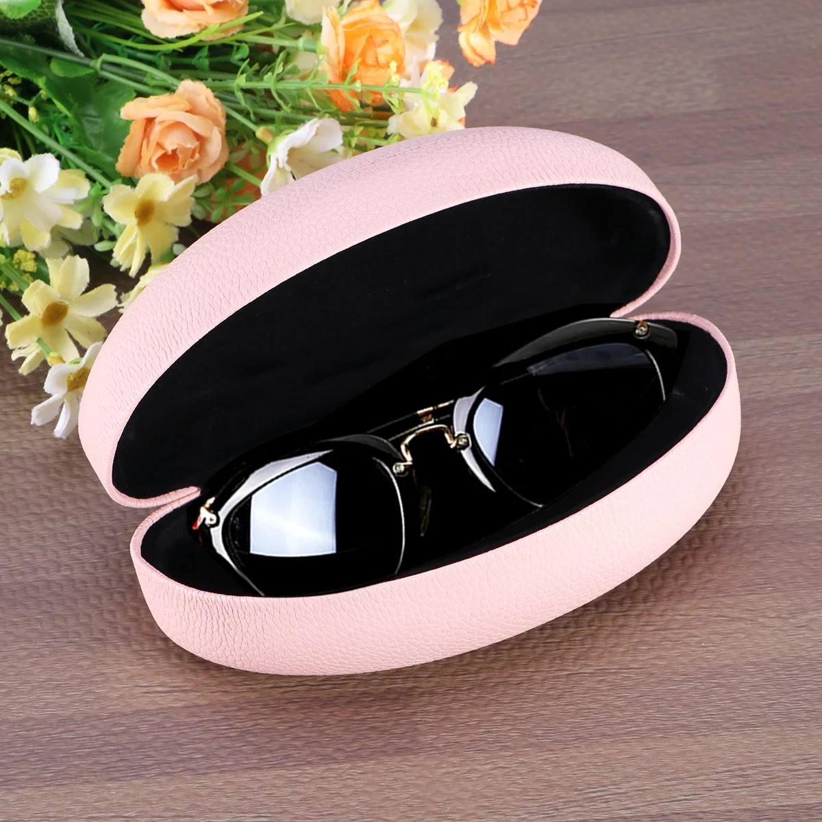 Hard Shell Glasses Case Case Classic Extra Large Case for Oversized Glasses Case and Eyeglasses (Pink)