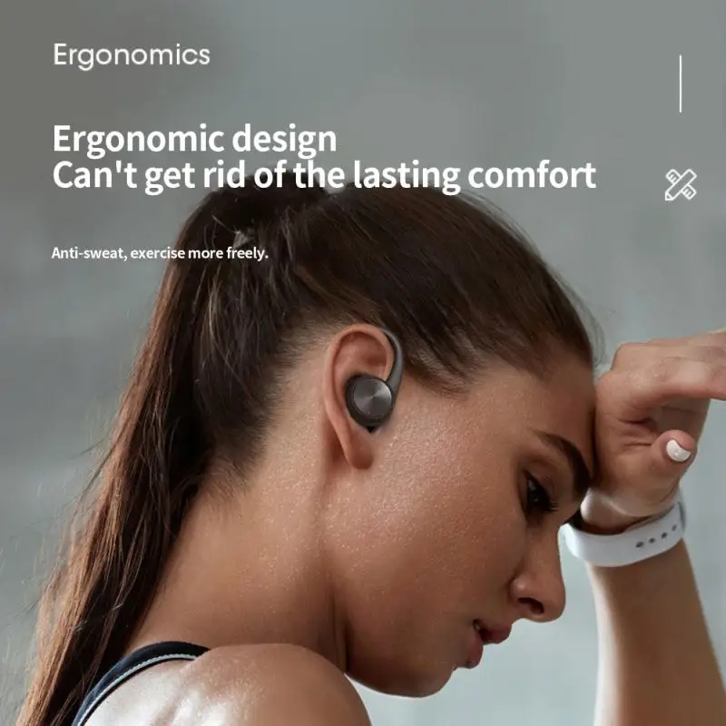 Sportowe słuchawki bezprzewodowe z mikrofonem IPX5 Wodoodporne zaczepy na uszy Słuchawki HiFi Stereo Słuchawki douszne do telefonu