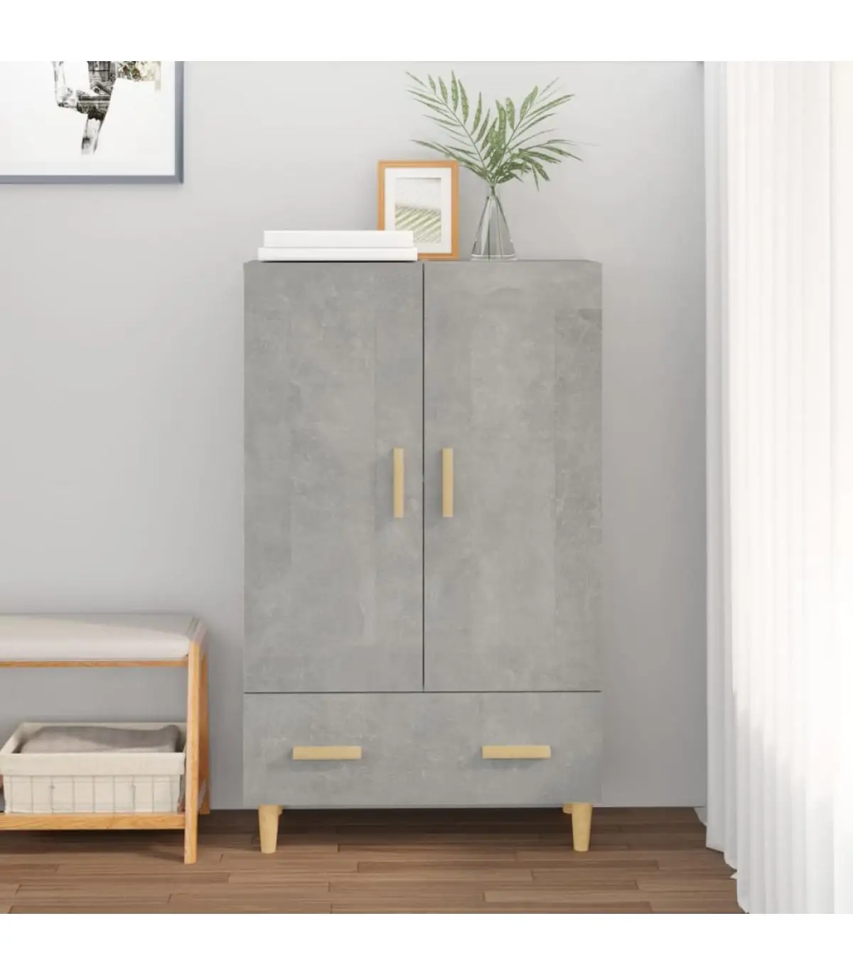 70x31x115 cm concrete gray plywood sideboard