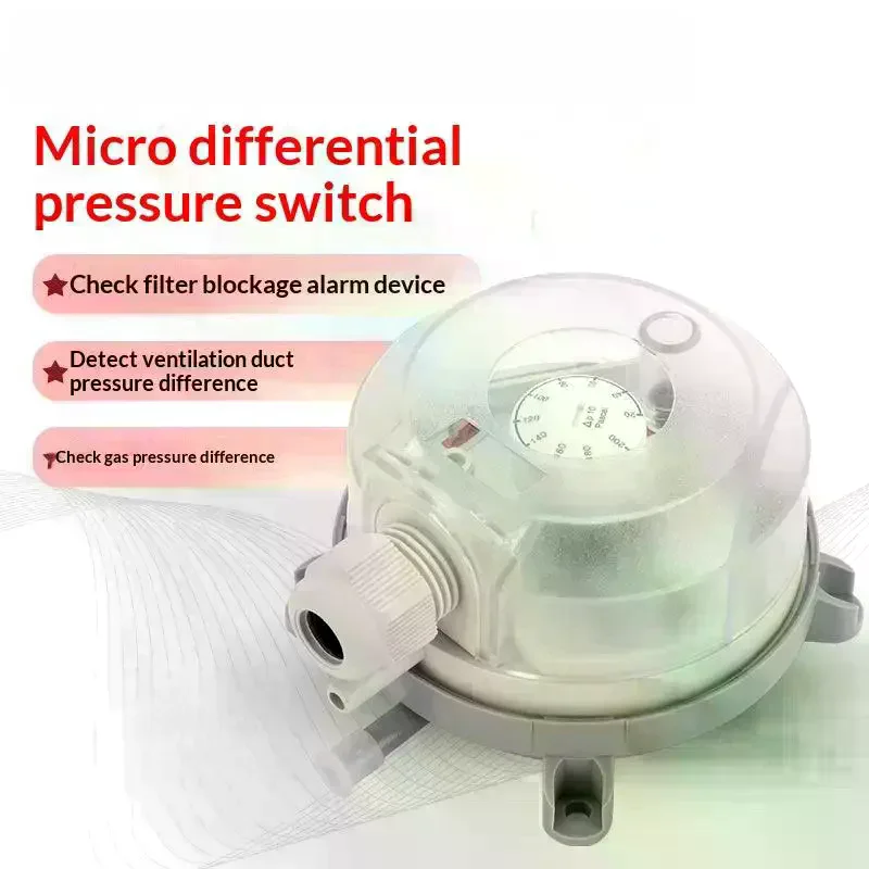 1Pcs Mechanical Spdt 65mm Dustproof Air Switch Differential Pressure Switch Controller For Engineering Aerospace