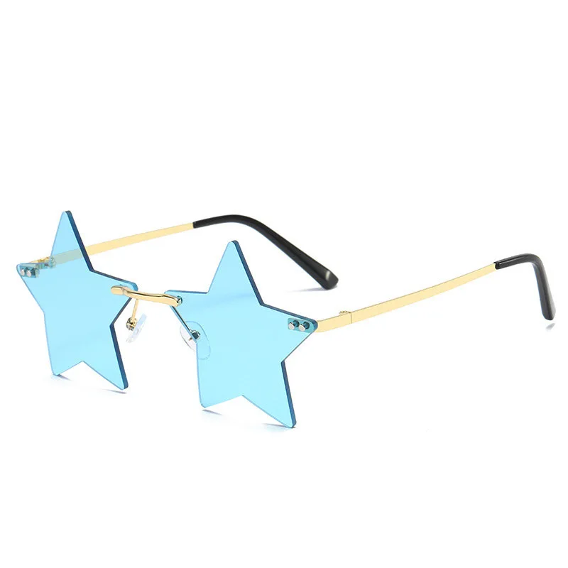 Trendy five-pointed star frame sunglasses, personalized sunshade glasses HD sunglasses for women