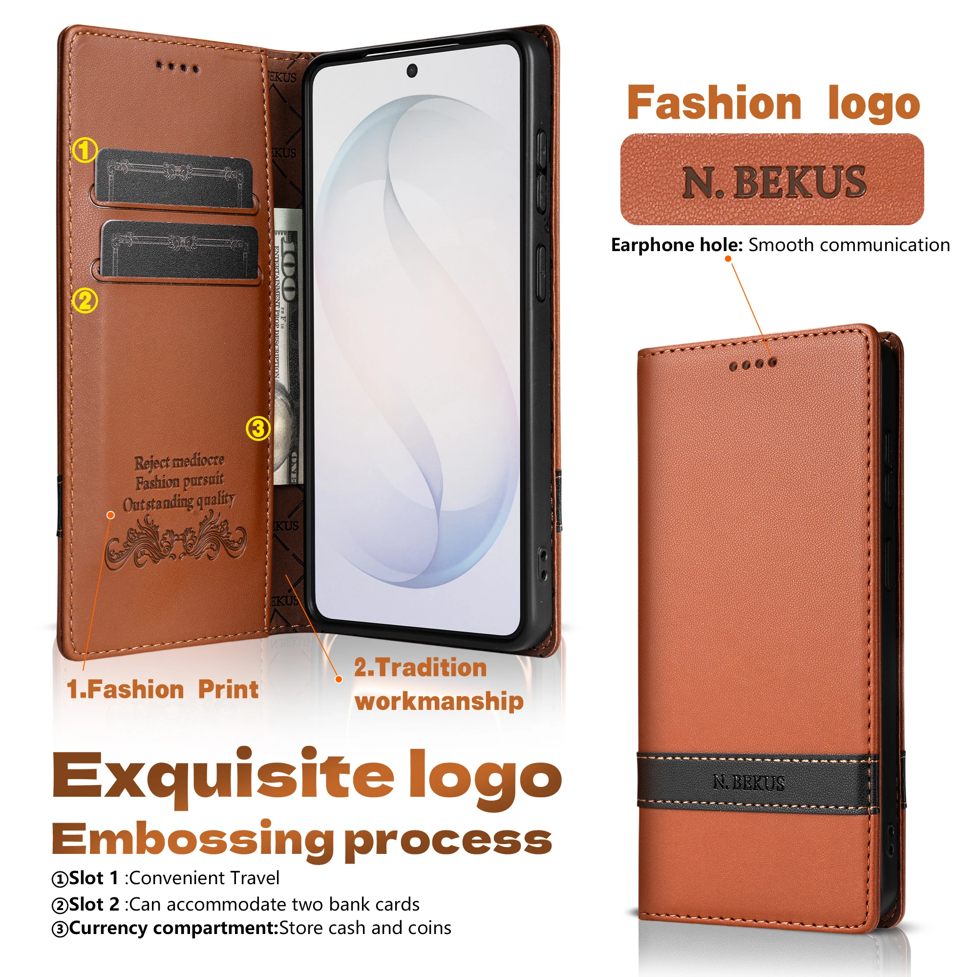 Business-Leder-Flip-Hülle für Samsung Galaxy A57 A37 A56 A36 A07 A16 A55 A15 A05 A54 A14 A34 A24 Magnetische Brieftaschen-Kartenhülle