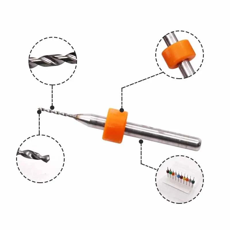 كربيد مايكرو لقم الثقب لمجلس الكلور ، مجموعة مثقاب الحفر المصغرة باستخدام الحاسب الآلي ، لوحة الدوائر المطبوعة ، 0.1 مللي متر-3.0 مللي متر ، 10 قطعة لكل مجموعة