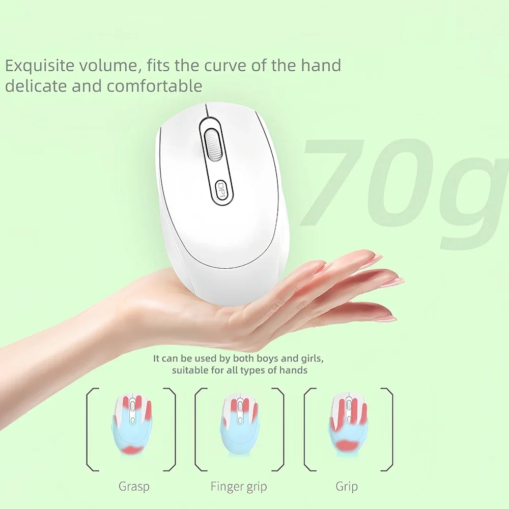 Мышь Bluetooth 5,1 2,4G Беспроводная мышь Двухрежимная перезаряжаемая мышь Игровая мышь 1600 точек на дюйм Бесшумные мыши для Macbook Tablet Laptop