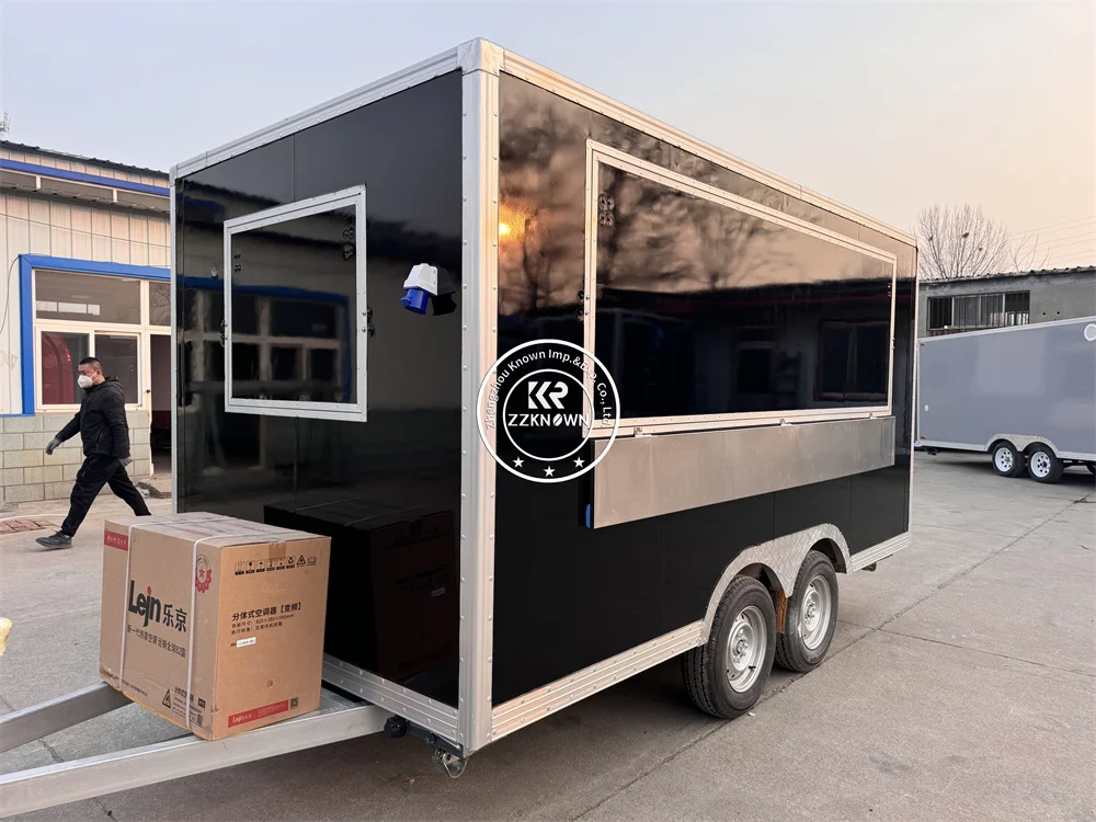 شاحنة طعام متنقلة عصرية جديدة، مقطورة تقديم الطعام، شاحنة طعام متنقلة مجهزة بالكامل تُباع مباشرة من قبل المصنعين