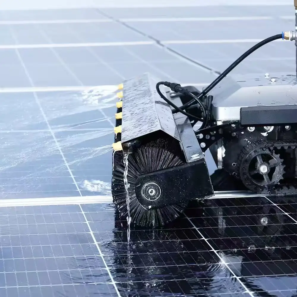 Anti Fall Crawler RC Solar Cleaning Robot | Automatic PV Maintenance Equipment For Large Scale Power Station Solar Panel Washing