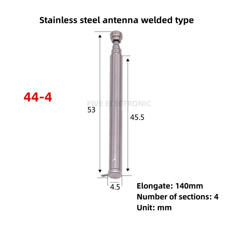 Remote Control Alarm Antenna 4 Sections 5 Sections Shrink Rod Stainless Steel Antenna Welding Plate Toy Signal Reception