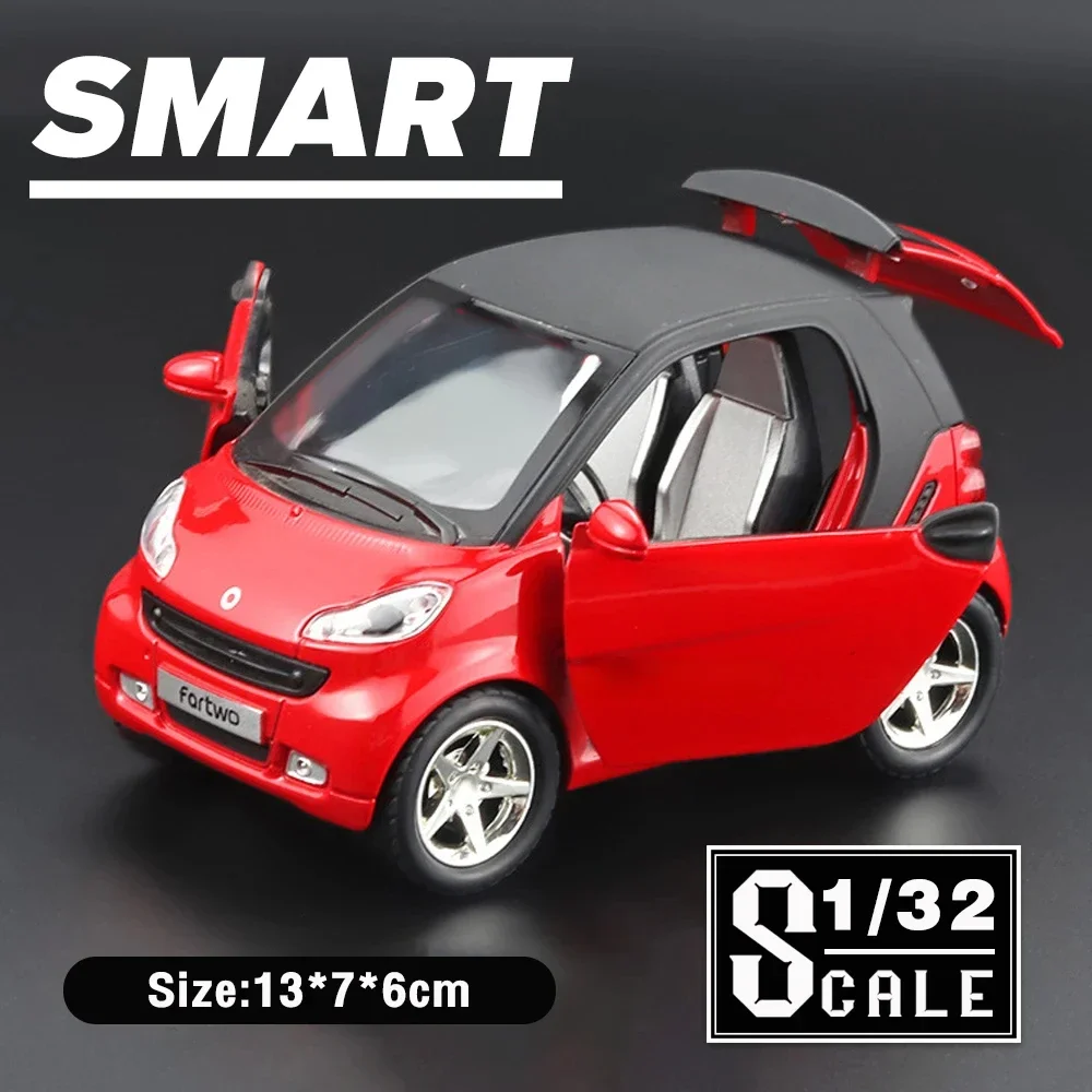 1/32 Bilancia SMART Giocattolo In Metallo In Lega Pressofuso Modello di Auto Simulazione Veicolo Suono E Luce Tirare Indietro Giocattoli Per Il Ragazzo Regali Di Compleanno