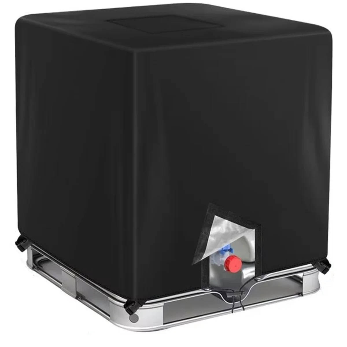 N17R BarrelCover غطاء حاوية خزان المياه ظلة واقية حمل مقاوم للماء 1000l للمطر في الحديقة ضد الرياح القوية أ #5