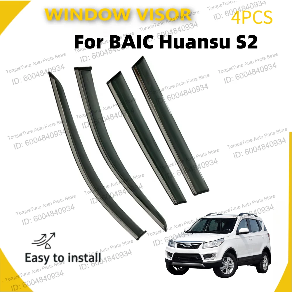 

Premium Scratch Resistant Window Visor Wind Deflector for BAIC Huansu S2 4Pcs Rain Sun Guard Vent Car Accessories