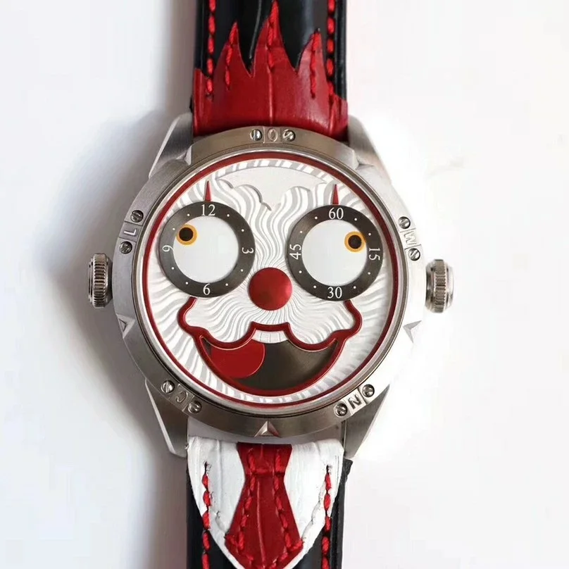 

Клоун, индивидуальное улыбающееся лицо, забавные трендовые креативные водонепроницаемые механические часы Joker