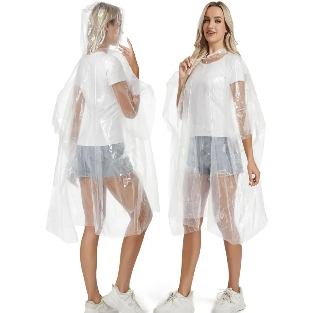 

6-пакет одноразовых пончиков от дождя для семьи, аварийные пончо от дождя для детей и взрослых для кемпинга, пеших прогулок, путешествий