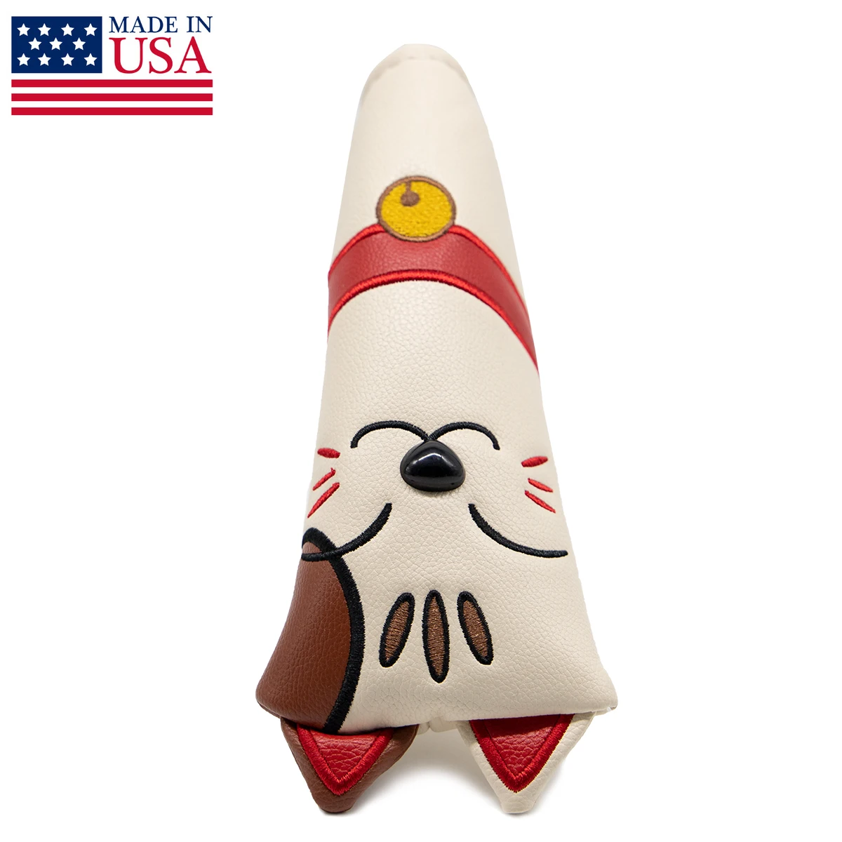 Golf Blade Putter Cover Cute Cat Golf Club Head Covers for Putter Leather Blade Putter Headcover with Magnetic Closure
