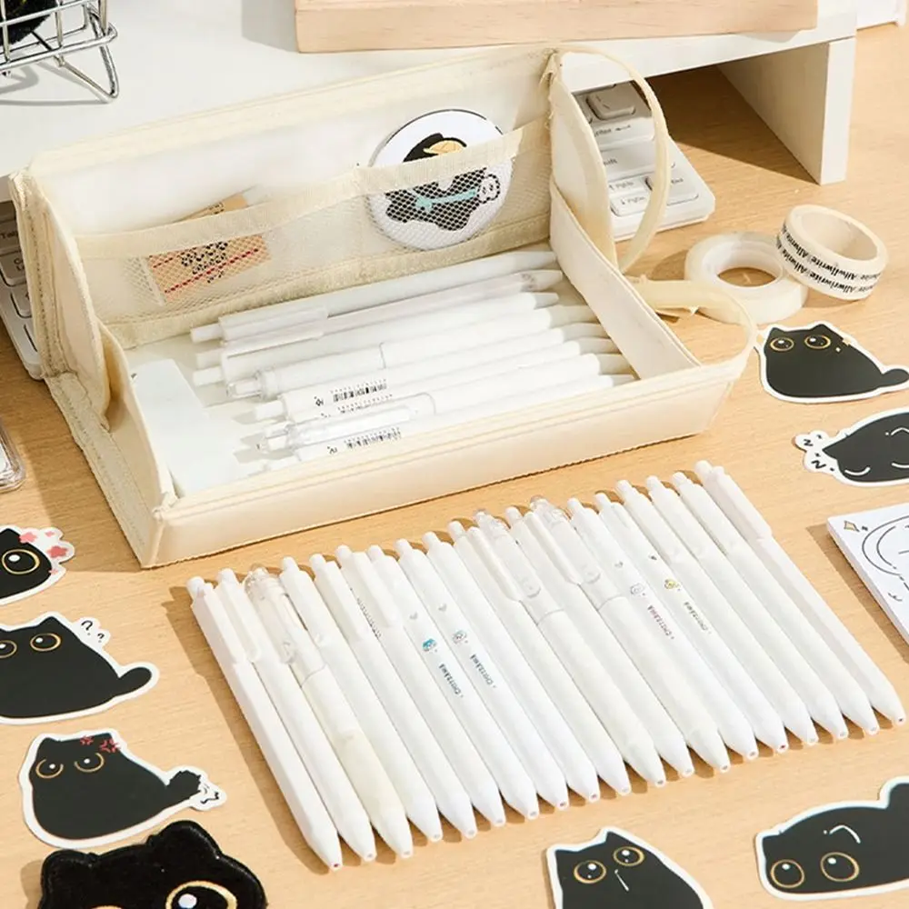 

Прочный однотонный пенал, портативная большая вместительная сумка для ручек, чехол для ручек, школьные принадлежности