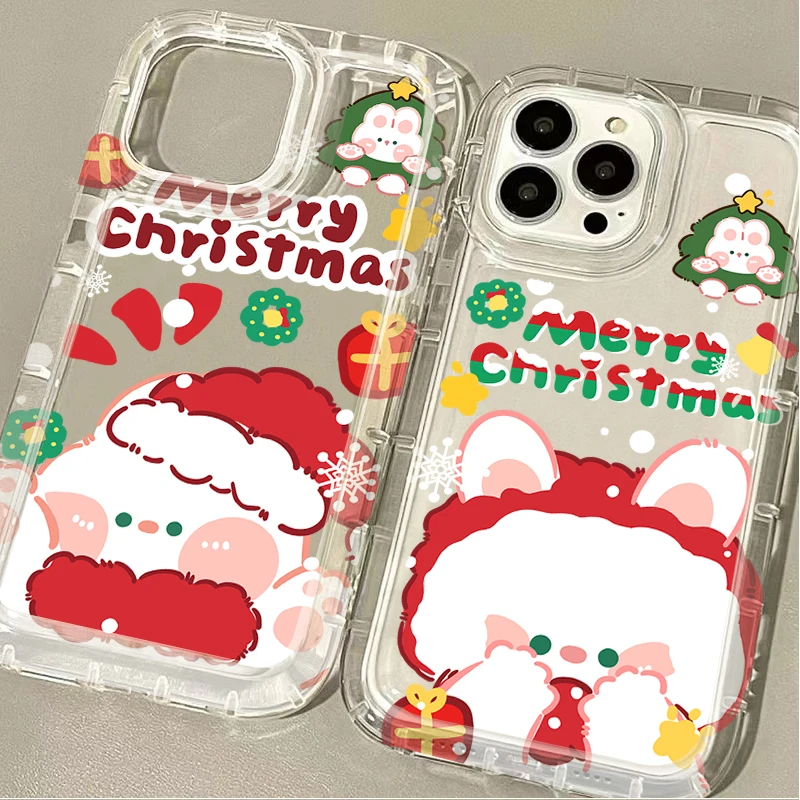 Merry Christmas Cute Rabbit Case for Samsung Galaxy A15 A55 A05 A05S A14 A24 A13 A23 A73 A12 A22 A32 A52 A52S A72 A31 A51 A71