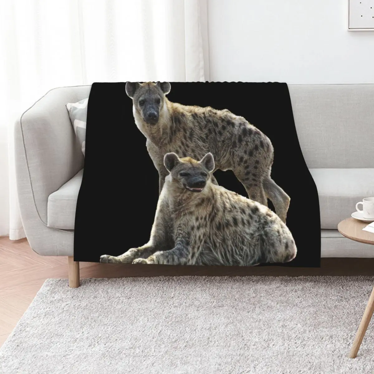 

Hyenas on safari in Kenya / Africa Throw Blanket Plaid on the sofa Hair manga Warm Blankets