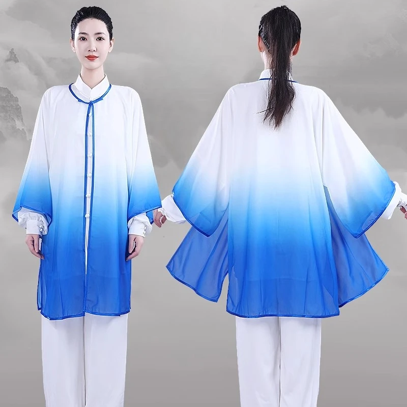 تاي تشي موحدة الصينية التقليدية تانغ دعوى الكونغ فو الملابس الووشو الكونغ فو ممارسة الملابس في الهواء الطلق سترة رياضية السراويل مجموعات #3