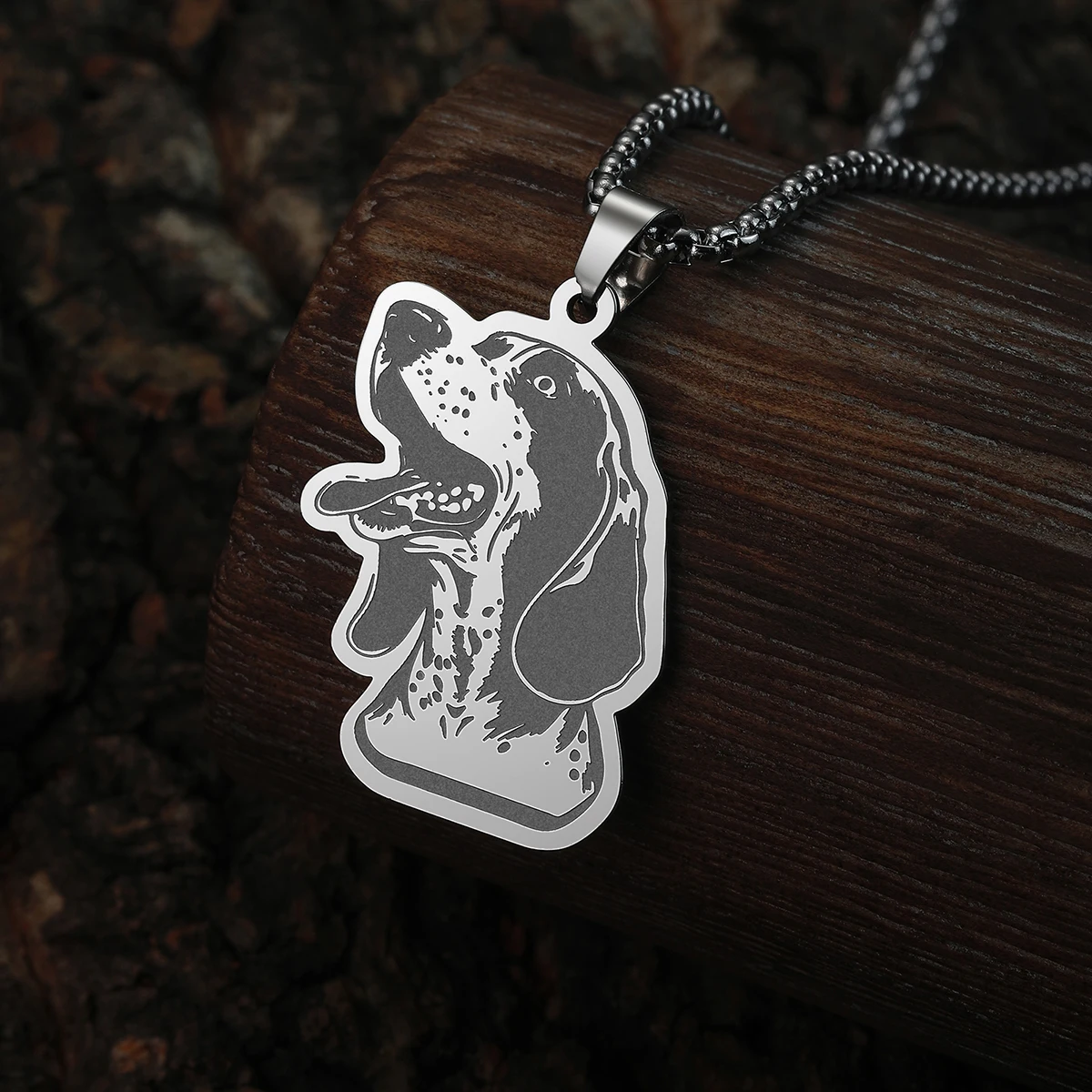 Chandler Bluetick Coonhound Pendant Necklace for Women and Men Jewelry  Stainless Steel Dog Necklace Animal Jewelry