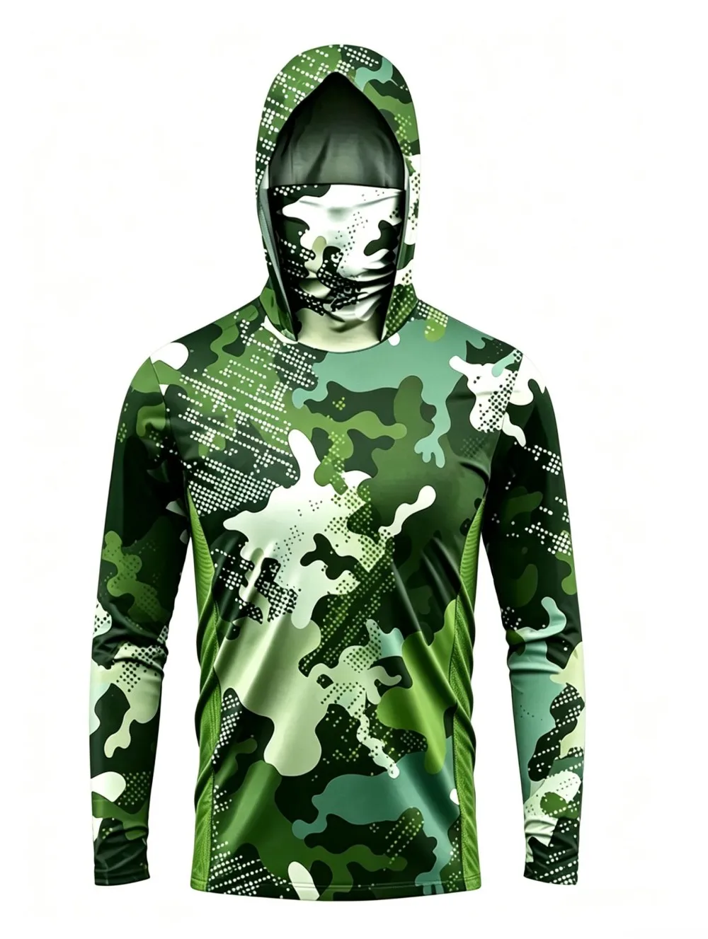 American Men's Summer Fishing Camouflage Print micro Elastic Breathable Fishing Suit Long Sleeved T-Shirt Outdoor Casual Top image 4