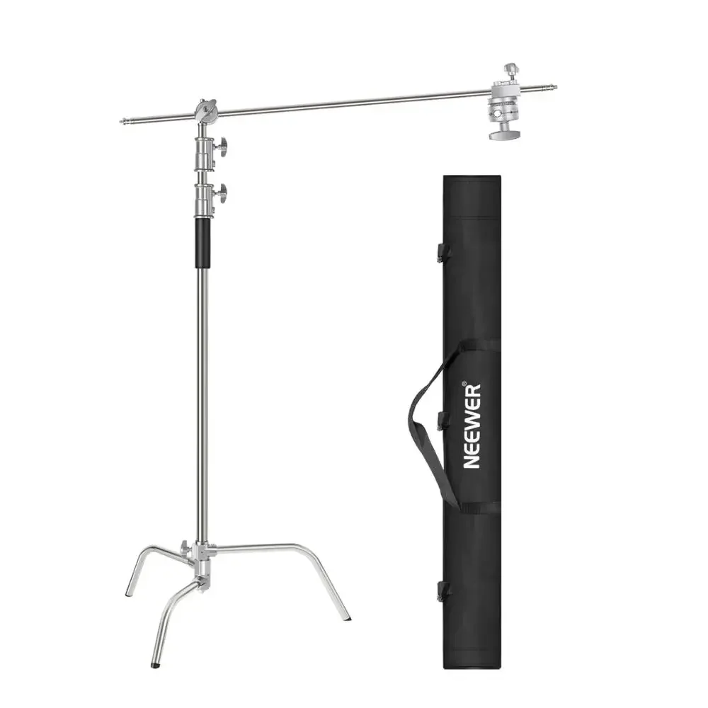 

Neewer 10 Feet/3 Meters Adjustable C-Stand Light Stand With 4Feet/1.2 Meters Extension Boom Arm,2 Pieces Grip Head And Carry Bag